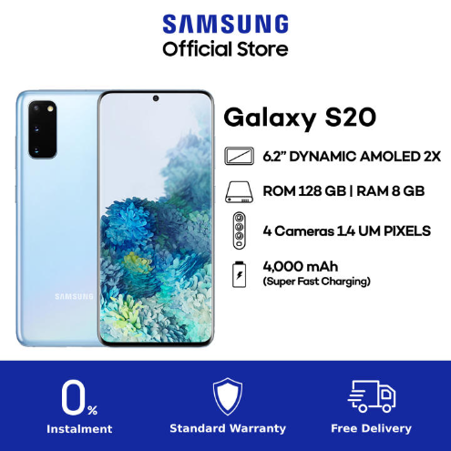 Samsung Galaxy S20 (G980) (Blue, Grey, Pink) - 8GB RAM - 128GB ROM - 6.2 inch - Android Handphone